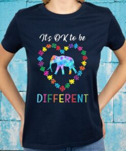 Autism awareness elephant it's ok to be differen T-Shirt