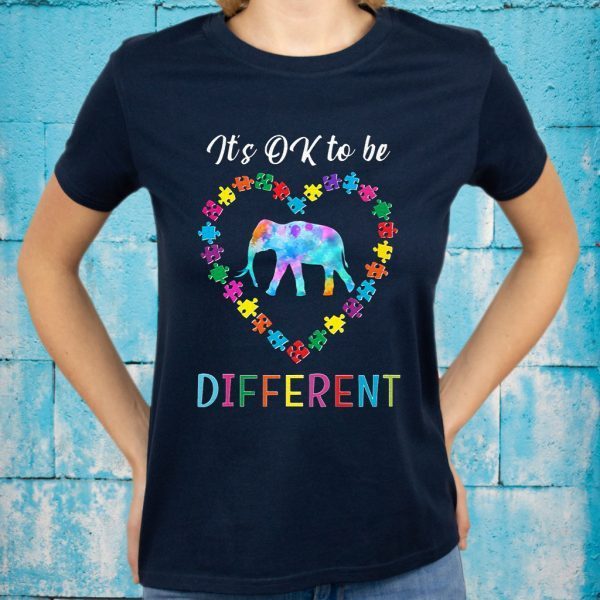 Autism awareness elephant it's ok to be differen T-Shirt