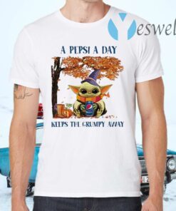 Baby Yoda hug Pepsi a day keep the grumpy away wonderful fall T-Shirt