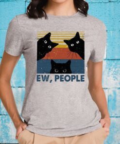 Black Cat Ew People Vintage Retro T-Shirt