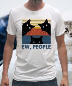 Black Cat Ew People Vintage Retro T-Shirts