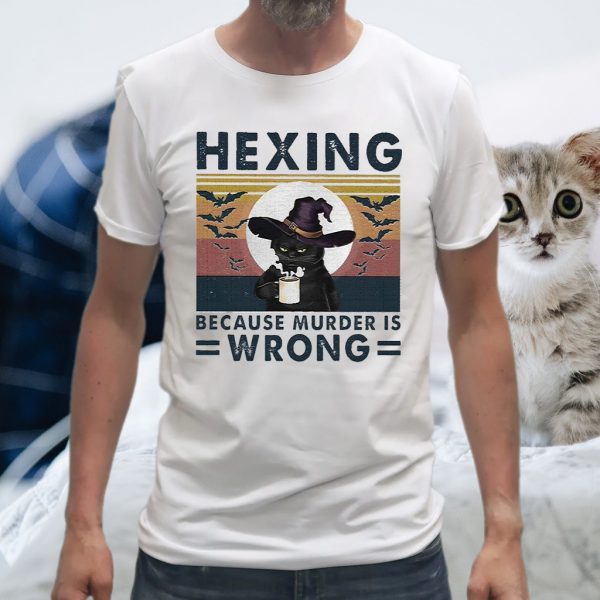 Black Cat witch hexing because murder is wrong vintage T-Shirt