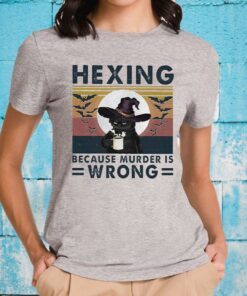 Black Cat witch hexing because murder is wrong vintage T-Shirts