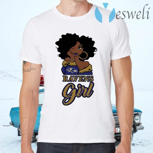 Black Girl Baltimore Ravens T-Shirts