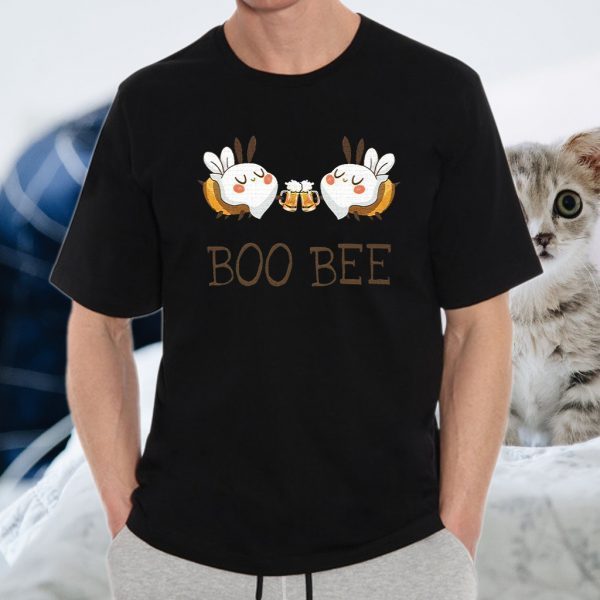 Boo Bee Funny Halloween Costume Drinking Beer T-Shirt