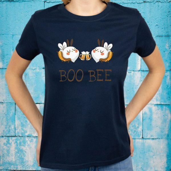 Boo Bee Funny Halloween Costume Drinking Beer T-Shirts