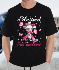 Breast Cancer Survivor Pink Butterfly Blessed T-Shirt