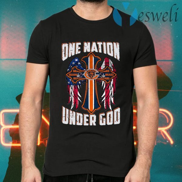 Chicago Bears One Nation Under God Cross T-Shirts