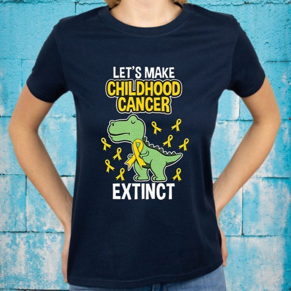 Childhood Cancer Extinct Dinosaur Dino T-Shirts