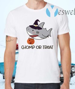 Chomp or Treat Shark Witches Halloween T-Shirts