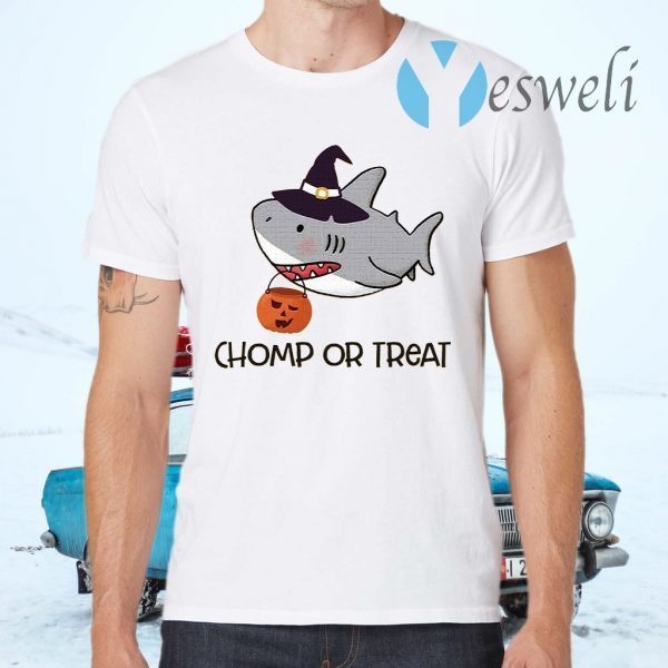 Chomp or Treat Shark Witches Halloween T-Shirts
