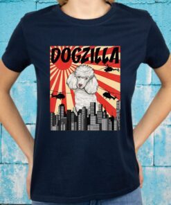 Funny Retro Japanese Dogzilla Poodle T-Shirts