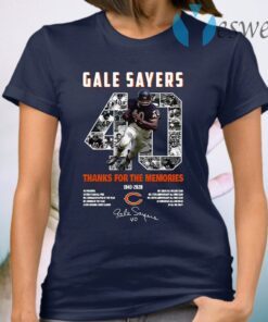 Gale Sayers 40 Thank You For The Memories 1943 2020 Signature T-Shirt