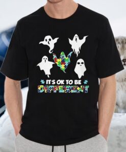 Halloween Autism Boo Ghost Ghoul It'S Ok To Be T-Shirt