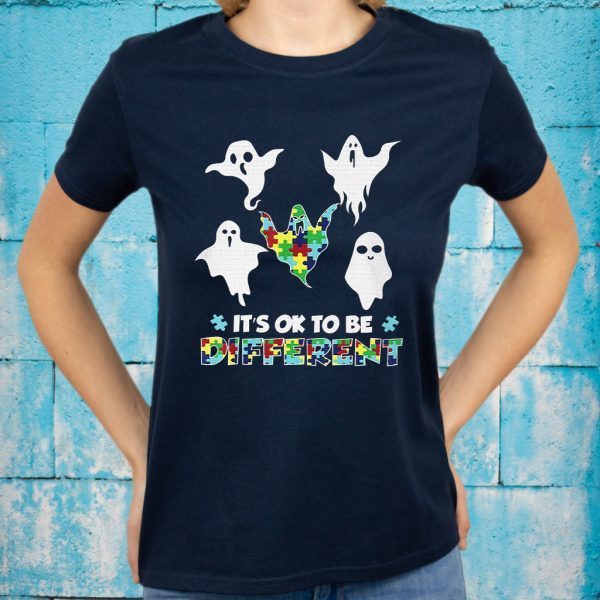 Halloween Autism Boo Ghost Ghoul It'S Ok To Be T-Shirts