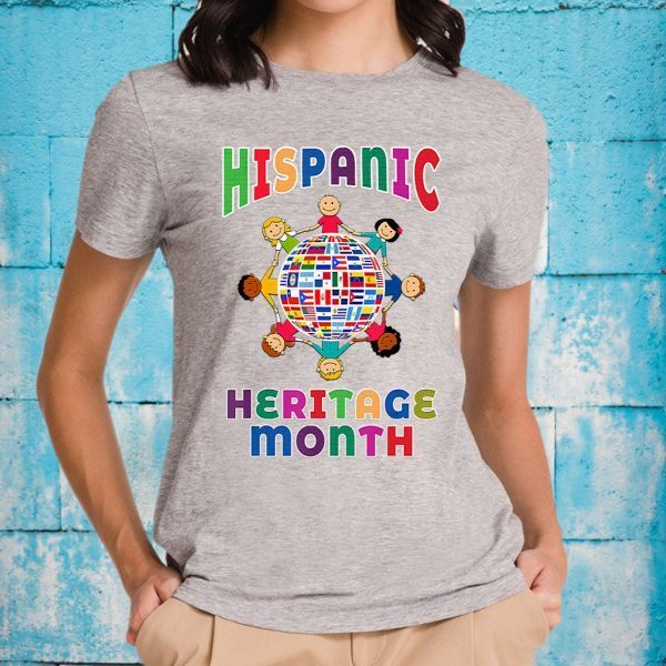 Hispanic heritage month for kids all countries flags world T-Shirt
