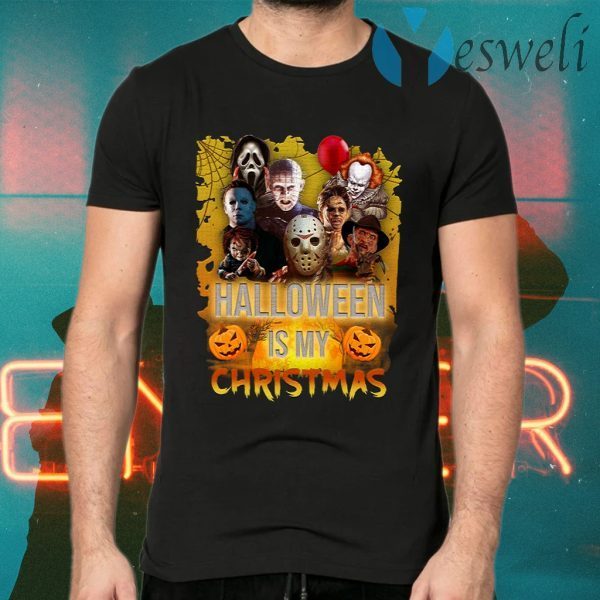 Horror Characters Halloween Is My Christmas T-Shirts
