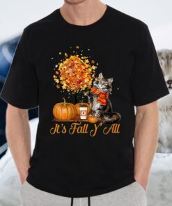 It'S Fall Y'All Maine Coon Cat Halloween Thanks T-Shirt