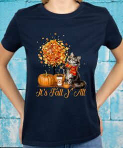 It'S Fall Y'All Maine Coon Cat Halloween Thanks T-Shirts