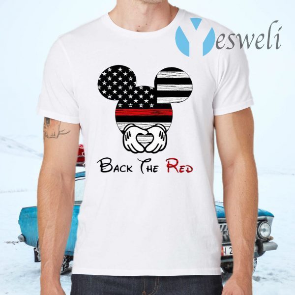 Mickey Mouse Back The Red American Flag T-Shirt