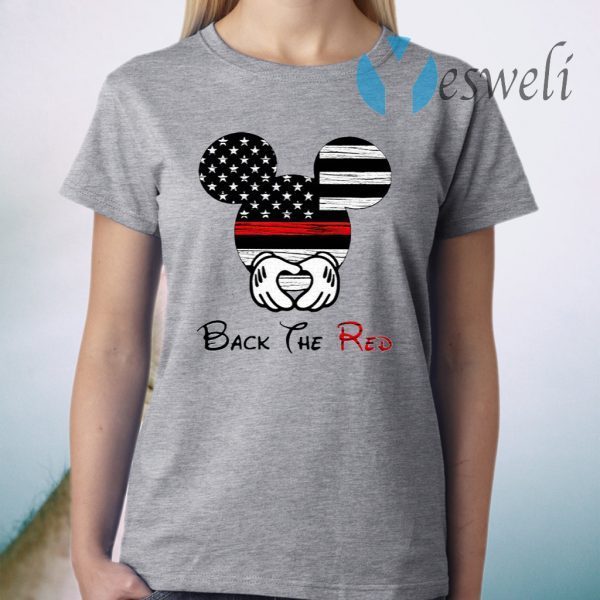 Mickey Mouse Back The Red American Flag T-Shirts