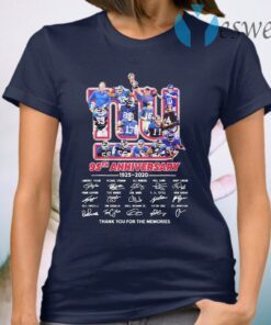 Official New York Giants 95th anniversary 1925 2020 thank you for the memories signatures T-Shirt