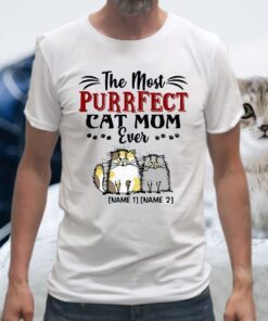 Personalized the Most Purrfect Cat Mom Ever 2 Accent T-Shirt