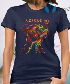 Pitbull Rescue heart colorful T-Shirt