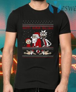 Rick And Morty Happy Human Holiday Ugly T-Shirts