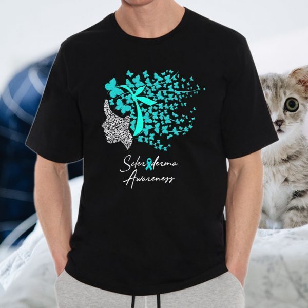 Scleroderma Awareness Gifts Teal Butterflies T-Shirt