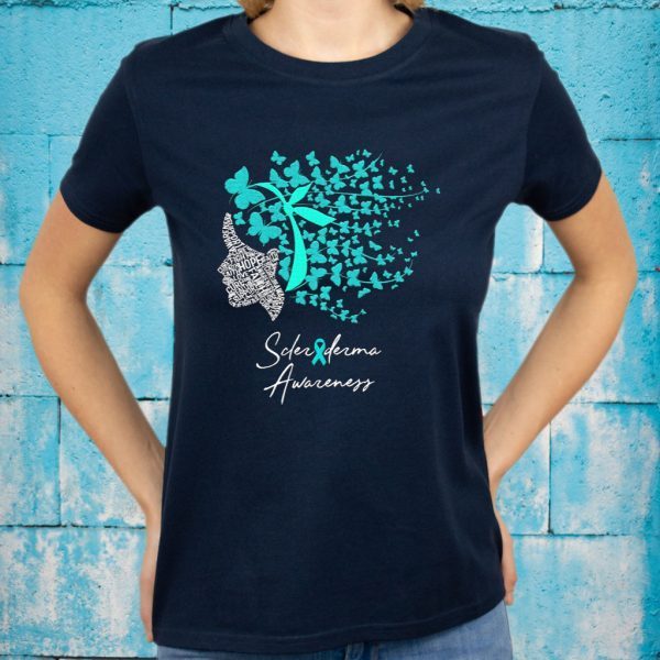 Scleroderma Awareness Gifts Teal Butterflies T-Shirts