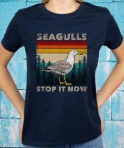 Seagulls Stop It Now Bird Lover 80S Retro T-Shirt