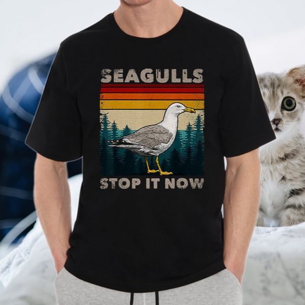 Seagulls Stop It Now Bird Lover 80S Retro T-Shirts