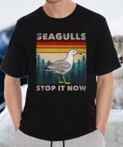 Seagulls Stop It Now Bird Lover 80s Retro T-Shirts