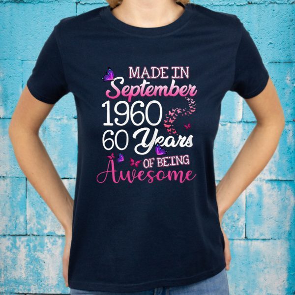 September 1960 Funny Gift September 60Th Birthday T-Shirts