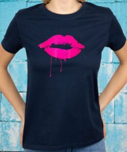 Sexy Pink Hot Lips Neon 80S Lipstick Kiss Party T-Shirts