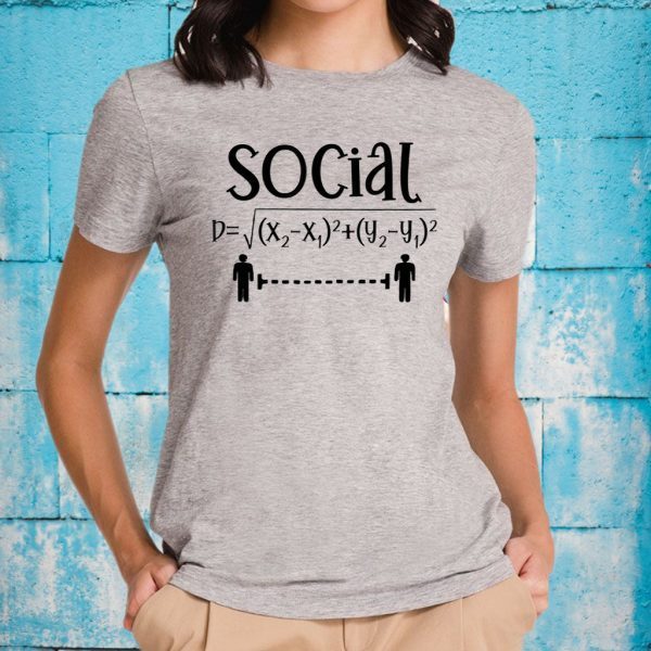 Social Distancing Math Teacher Quarantined Math Teacher T-Shirt