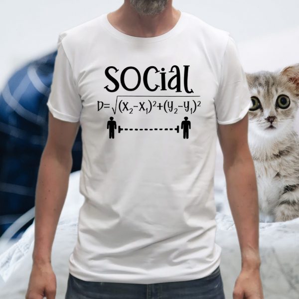 Social Distancing Math Teacher Quarantined Math Teacher T-Shirts