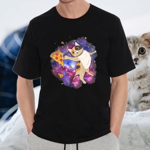 Space Cat Kitten Astronaut Funny Pizza Mars Alien Science T-Shirt