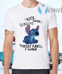 Stitch Rock paper scissors throat punch I win T-Shirts