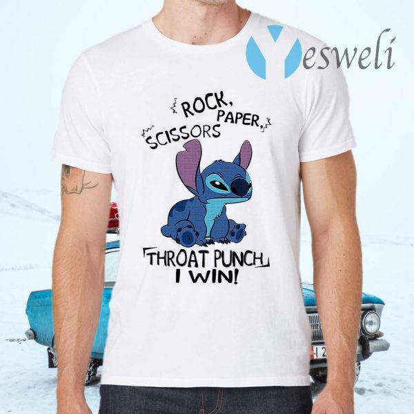 Stitch Rock paper scissors throat punch I win T-Shirts