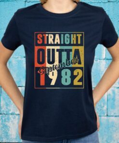 Straight Outta September 1982 Retro 38 Year Old 38Th Bday T-Shirts
