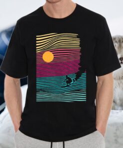 Surfing Waves Surfer Beach Ocean Retro Sports Lovers T-Shirt