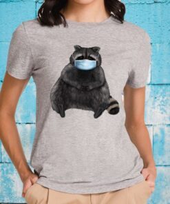 Sweet Racoon With Face Mask T-Shirt