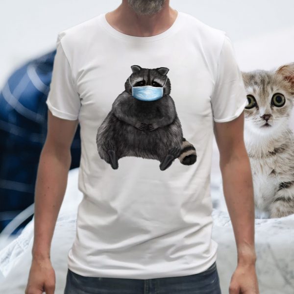 Sweet Racoon With Face Mask T-Shirts