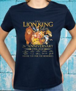 The Lion King 26th Anniversary 1994-2020 Signatures Thank You For The Memories T-Shirts