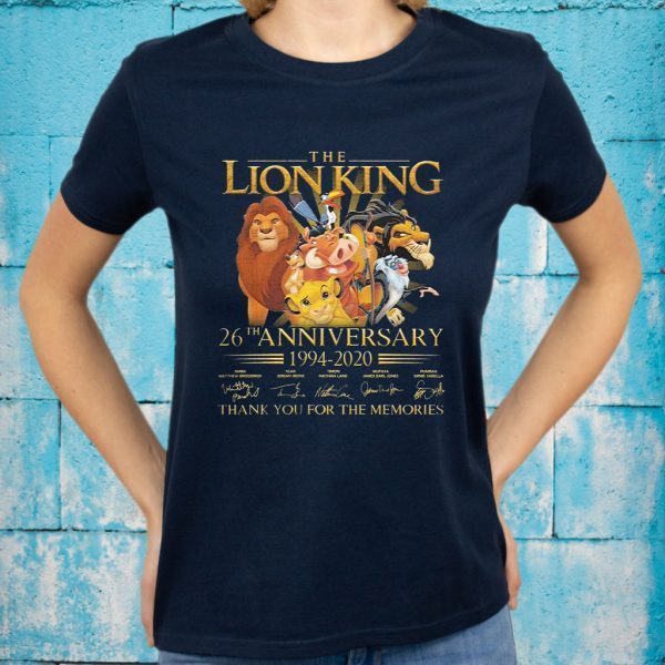 The Lion King 26th Anniversary 1994-2020 Signatures Thank You For The Memories T-Shirts