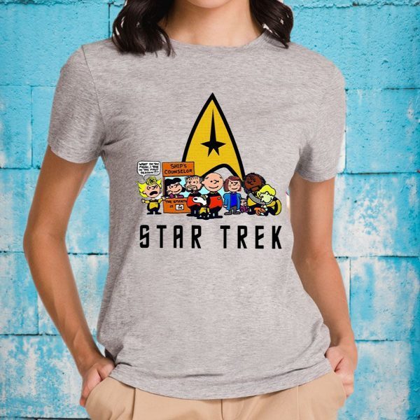 The Peanuts Characters Cartoon Star Trek T-Shirts