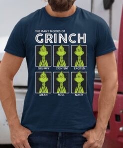 The many moods of Grinch Christmas t shirt