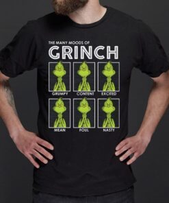 The many moods of Grinch Christmas t shirts